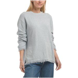 THEORY Relaxed Long Sleeve Crew Neck Terry Pullover Sweater